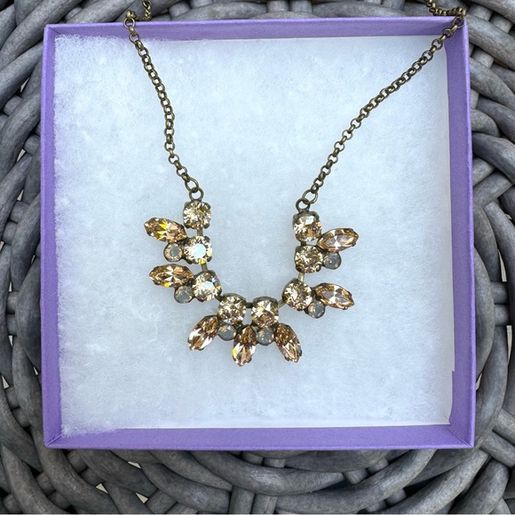 Anthropologie Jewelry - Anthropologie Amber & Blue Crystal Necklace